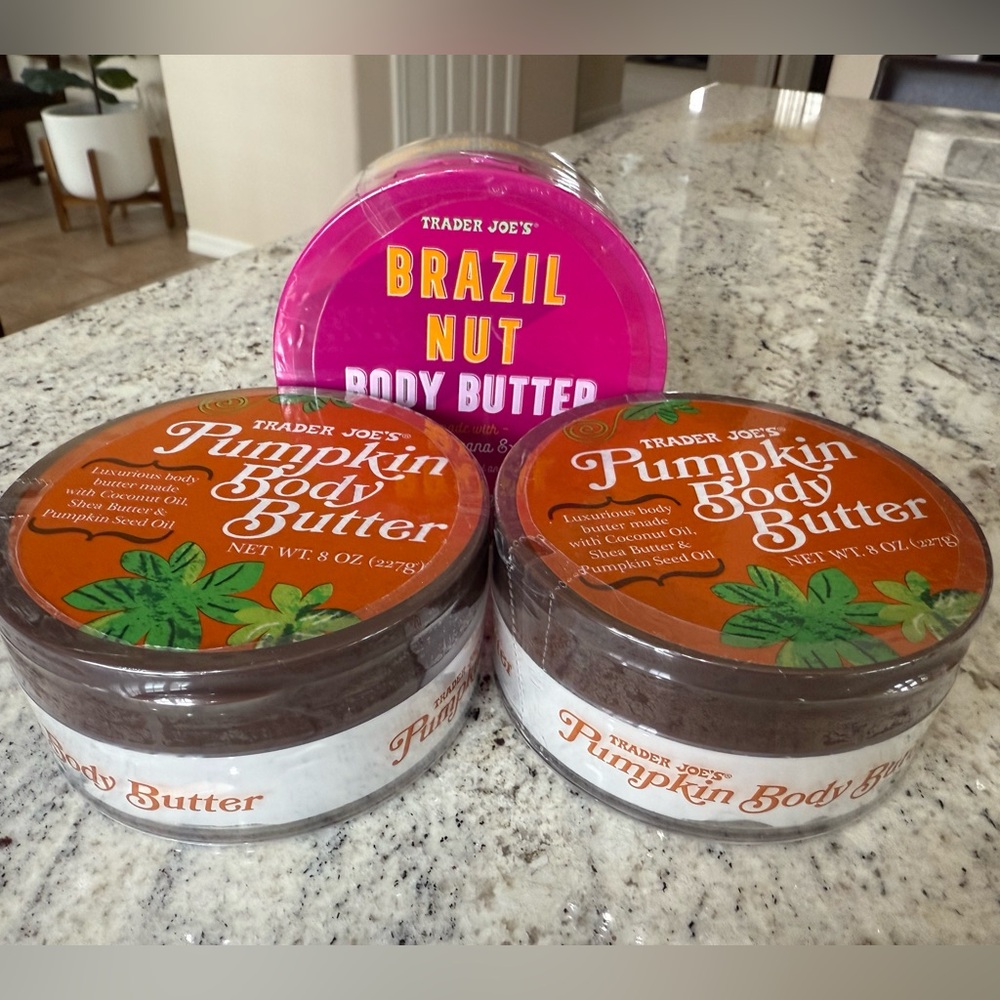 Trader Joe’s Pumpkin Body Butter & Brazil Nut Body Lotion Bundle of 3 New Sealed